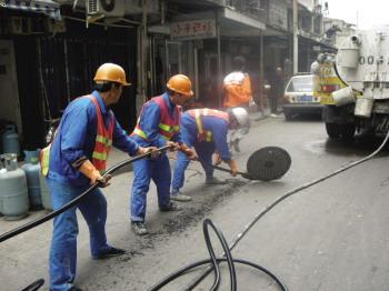 齐干却勒街道管道清洗